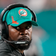 Former Miami Dolphins head coach Brian Flores during the second half of an NFL football game against the New England Patriots on Jan. 9, 2022, in Miami Gardens, Fla. Flores was fired by the Dolphins in January and is now suing the league and multiple teams for racial discrimination.